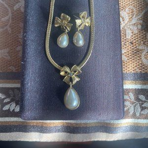 Napier Pearl Necklace & Earrings